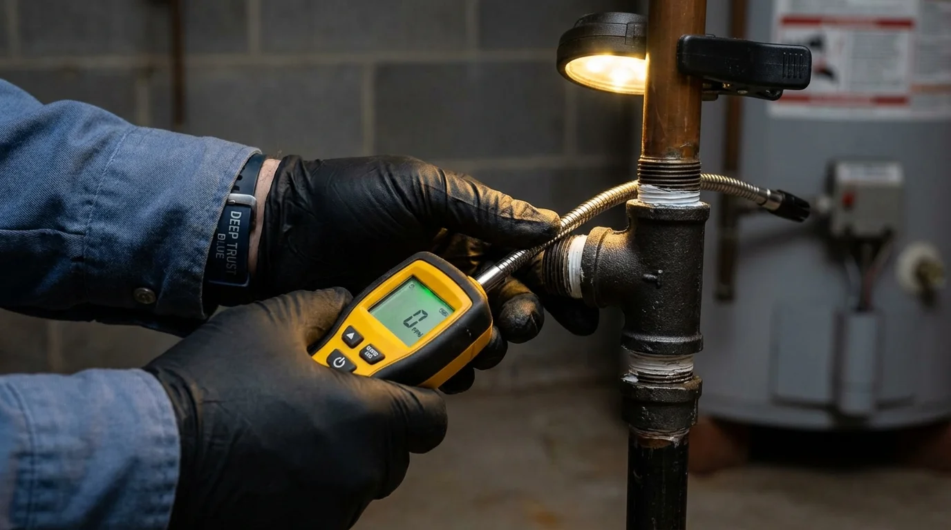 Gas leak detection with electronic sniffer by Johns Plumbing LLC in Miller Place