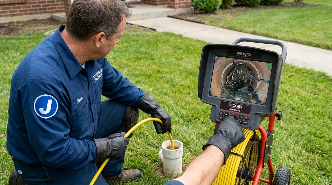 Sewer camera inspection being performed by Johns Plumbing LLC in Miller Place